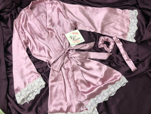 Rose' Laced Satin Robe (Women)