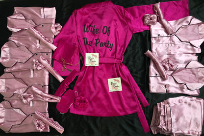 Classic Hot Pink Robe & Baby Pink Satin Nightwears (Women)