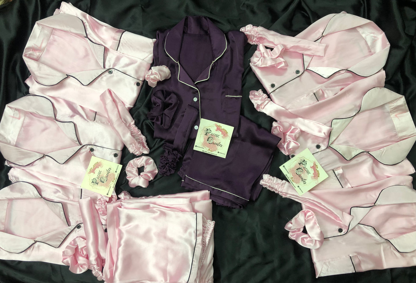 Classic Wine & Baby Pink Satin Nightwears (Women)