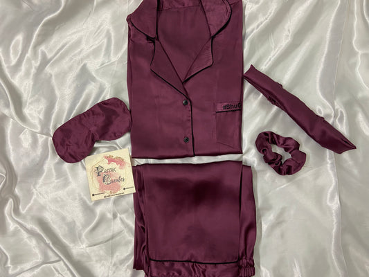 Wine Satin Nightwear (Women)